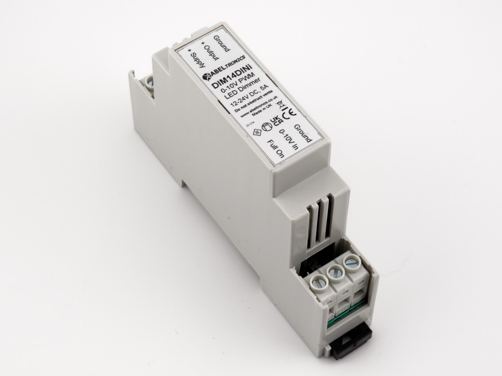 DIM14DIN - LED Dimmer. 0-10 Volt Controlled, DIN-Mount. PWM, 12V